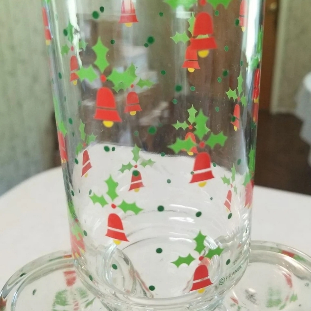 Vtg 70's Set 6 Franco Christmas Bell 12oz Tumblers Excellent Preowned Condition - Picture 3 of 11
